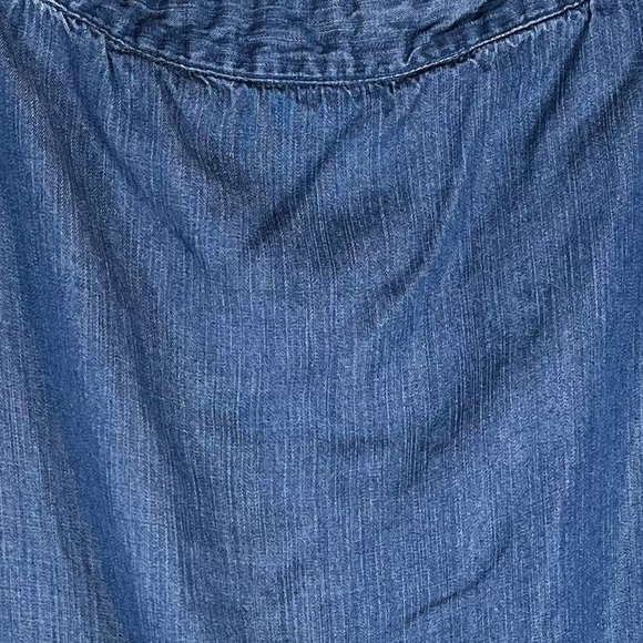 SAKS FIFTH AVENUE 100% Lyocell Blue Denim Off Shoulder Tunic Size Large - Picture 3 of 10